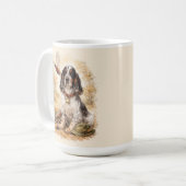 Beautiful Setter with Pheasants , Art コーヒーマグカップ (正面左)