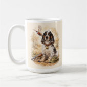 Beautiful Setter with Pheasants , Art コーヒーマグカップ (左)