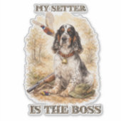 Beautiful Setter with Pheasants , Art シール (正面)