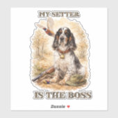 Beautiful Setter with Pheasants , Art シール (シート)