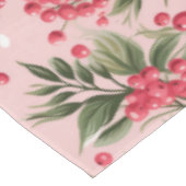 Beautiful Shabby Chic Pink Christmas Floral Berry テーブルクロス (アングル)