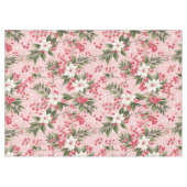 Beautiful Shabby Chic Pink Christmas Floral Berry テーブルクロス (正面(横))