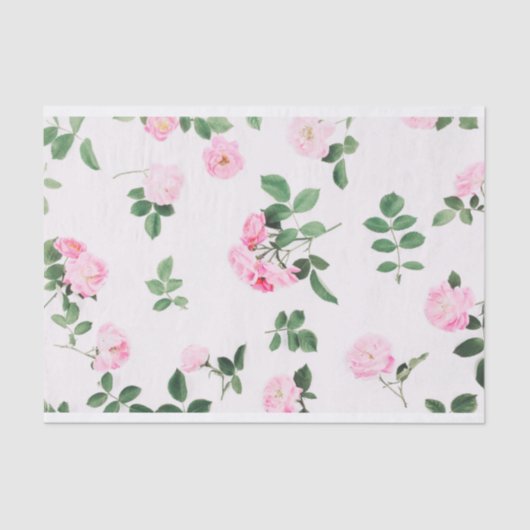 Beautiful Shabby Chic Pink Roses Tissue Paper 薄葉紙 (正面)