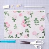 Beautiful Shabby Chic Pink Roses Tissue Paper 薄葉紙 (クラフト)