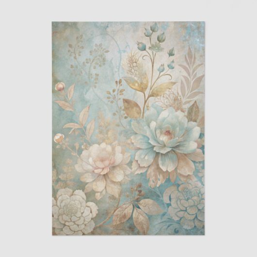 Beautiful Shades of Blue Floral Background 薄葉紙 (正面)