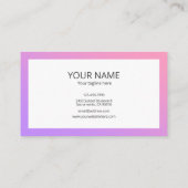 Beautiful Simple Pink Purple Gradient Square Frame 名刺 (裏面)