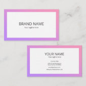 Beautiful Simple Pink Purple Gradient Square Frame 名刺 (正面/裏面)