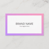 Beautiful Simple Pink Purple Gradient Square Frame 名刺 (正面)