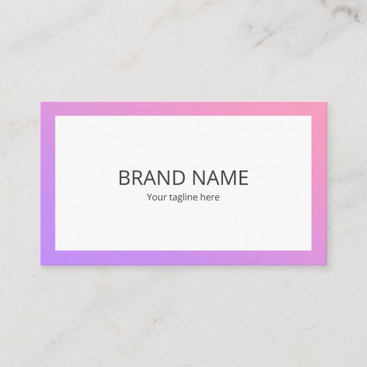 Beautiful Simple Pink Purple Gradient Square Frame 名刺 (正面)