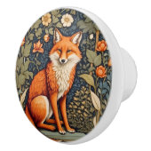 Beautiful Sitting Red Fox William Morris Inspired セラミックノブ (右)