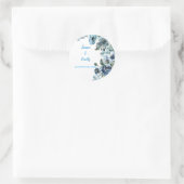 Beautiful Sky Blue Floral Wedding Stickers ラウンドシール (バッグ)
