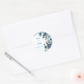 Beautiful Sky Blue Floral Wedding Stickers ラウンドシール (封筒)