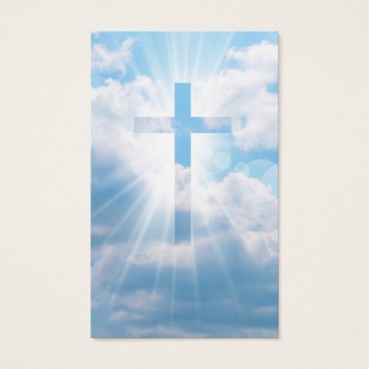 Beautiful Sky Cross Funeral Memorial Prayer Cards (正面)