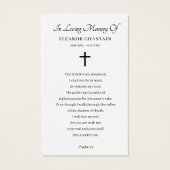 Beautiful Sky Cross Funeral Memorial Prayer Cards (裏面)