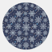 beautiful snow crystal pattern ラウンドシール (正面)