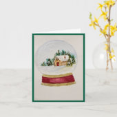 Beautiful Snow Globe Holiday Card カード (黄色い花)