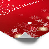 Beautiful Snowflakes & sparkling Stars Christmas ポスター (角)