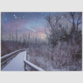 Beautiful Snowy Woods Rustic Winter Decoupage 薄葉紙 (正面)