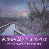 Beautiful Snowy Woods Rustic Winter Decoupage 薄葉紙
