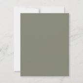 Beautiful Soft Flowers on Sage Green Muted Earthy 出欠カード (裏面)