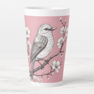 Beautiful songbird illustration カフェラテマグ