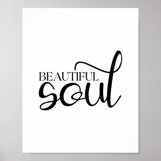 Beautiful Soul - Boho Minimalist Motivational  ポスター (正面)