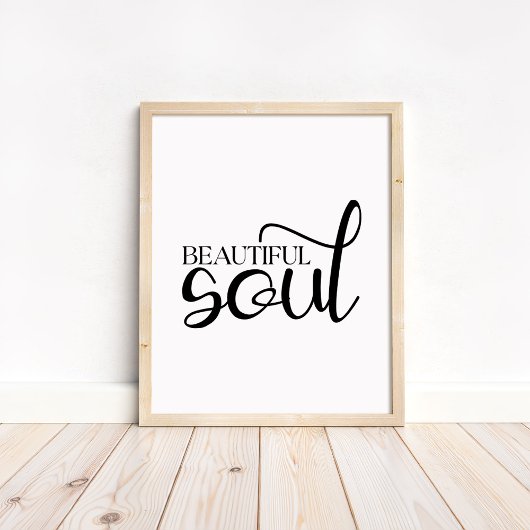 Beautiful Soul - Boho Minimalist Motivational  ポスター