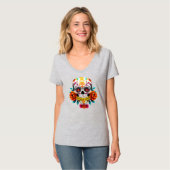 Beautiful Souls Sugar Skull Rose Banner Art Tシャツ (正面フル)