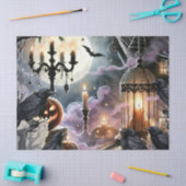 Beautiful Spooky Haunted Halloween Decoupage 薄葉紙 (クラフト)