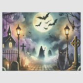 Beautiful Spooky Haunted Halloween Decoupage 薄葉紙 (正面)
