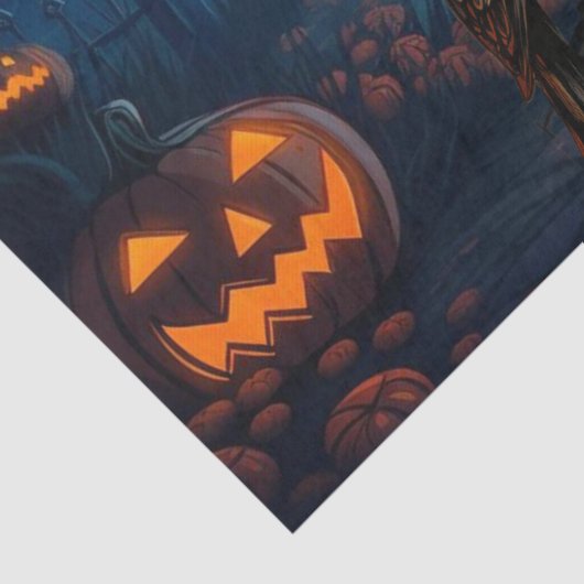 Beautiful Spooky Haunted Raven Halloween Decoupage 薄葉紙 (詳細)