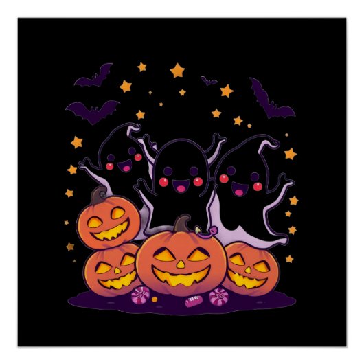 Beautiful Spooky Kawaii Halloween Print ポスター (正面)