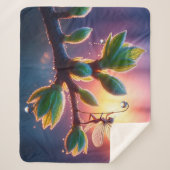 Beautiful spring nature with miniature pixie art シェルパブランケット (正面)