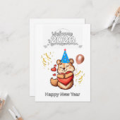 Beautiful Squirrel Sweet Dreams – Happy New Year 2 カード (正面/裏面インサイチュ)