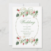 Beautiful Strawberries Elegant Wedding Invitation 招待状 (正面)