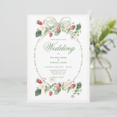 Beautiful Strawberries Elegant Wedding Invitation 招待状 (スタンド正面)