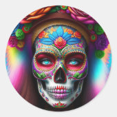 Beautiful Sugar Skull ラウンドシール (正面)