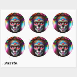 Beautiful Sugar Skull ラウンドシール