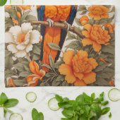 Beautiful Sun Conure William Morris Inspired キッチンタオル (折り畳み)