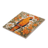 Beautiful Sun Conure William Morris Inspired タイル (側面)