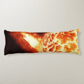 beautiful sun flowers field with cloudy blue sky a ボディピロー (裏面)