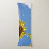 beautiful sun flowers with cloudy blue sky ボディピロー (正面縦)