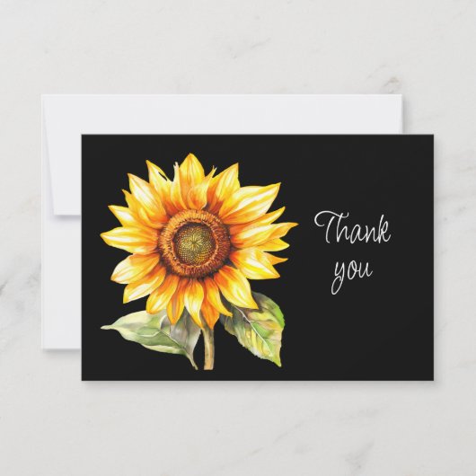 Beautiful Sunflower Garden Flower Thank You Card サンキューカード (正面)