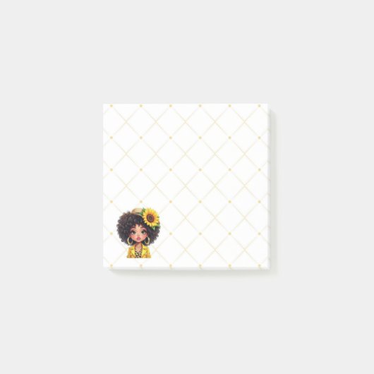 Beautiful Sunflower Girl Post-it Notes ポストイット (正面)