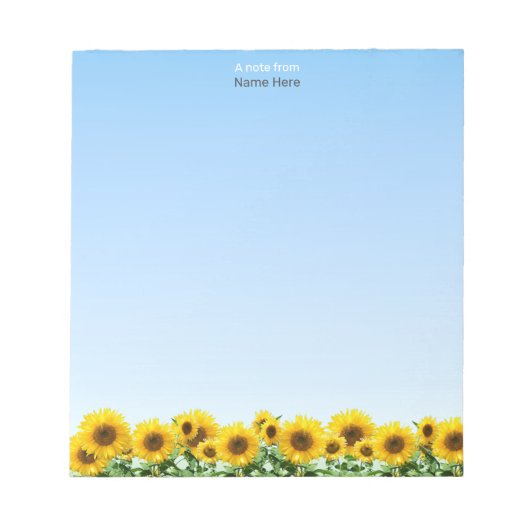 Beautiful Sunflowers on Sky Blue シンプルNotepad ノートパッド (正面)