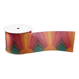 Beautiful Sunny Sun Rays Southwestern Folk Art サテンリボン