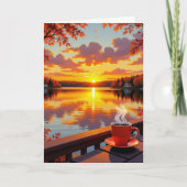 Beautiful Sunrise and Coffee | Thinking of You カード (正面)