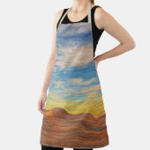 Beautiful Sunrise Over Sand Dunes On Wood エプロン (インサイチュ)