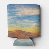 Beautiful Sunrise Over Sand Dunes On Wood 缶クーラー (裏面)