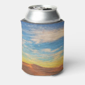 Beautiful Sunrise Over Sand Dunes On Wood 缶クーラー (缶裏面)